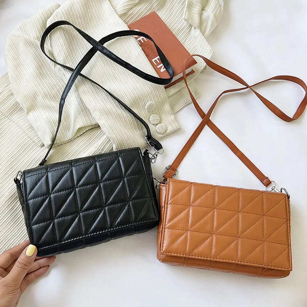 

Модные женские сумки через плечо с рисунком в клетку, элегантная сумка-мессенджер из искусственной кожи на плечо, повседневные женские мале...