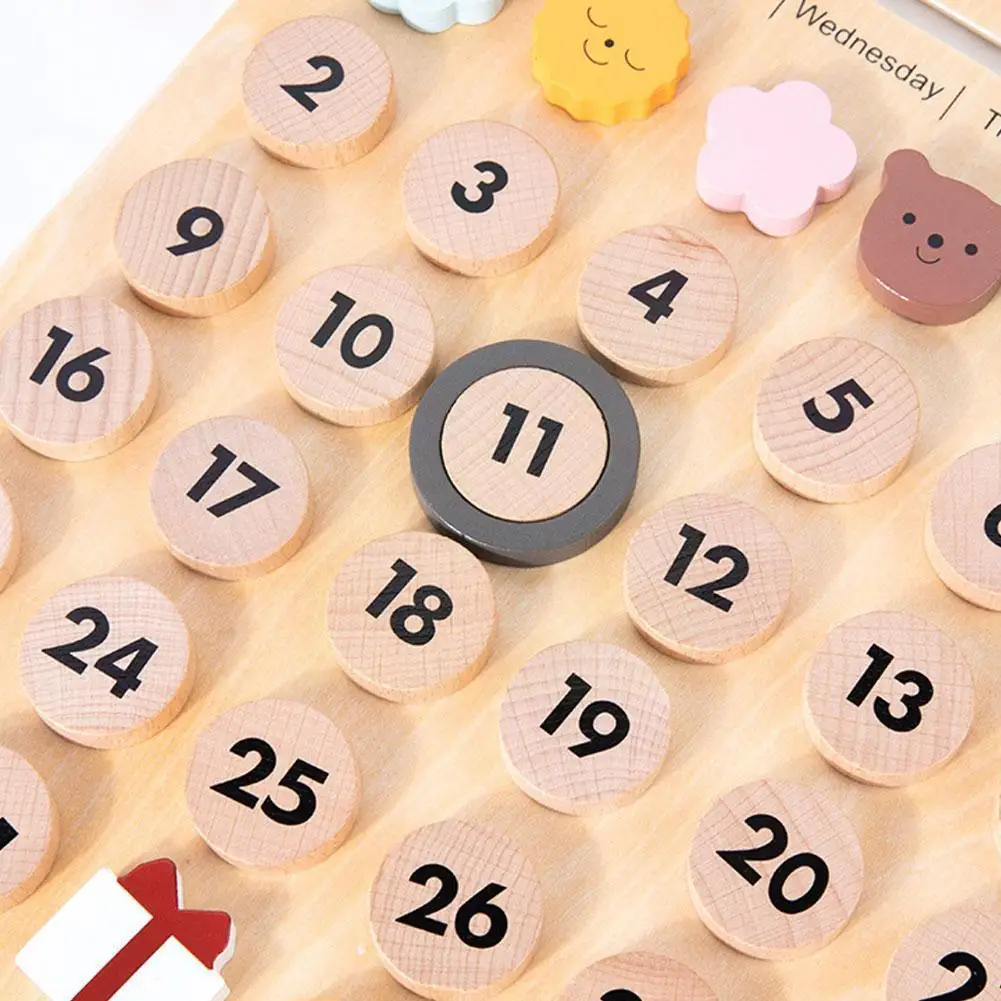 

Wooden Wall Calendar Date Days Weather Active Learning Family For Kid Homeschool Toys Y7e3