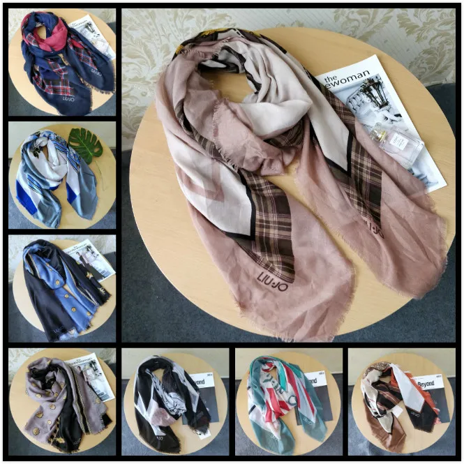 Женский модный итальянский шарф шаль с популярным логотипом большой квадратный