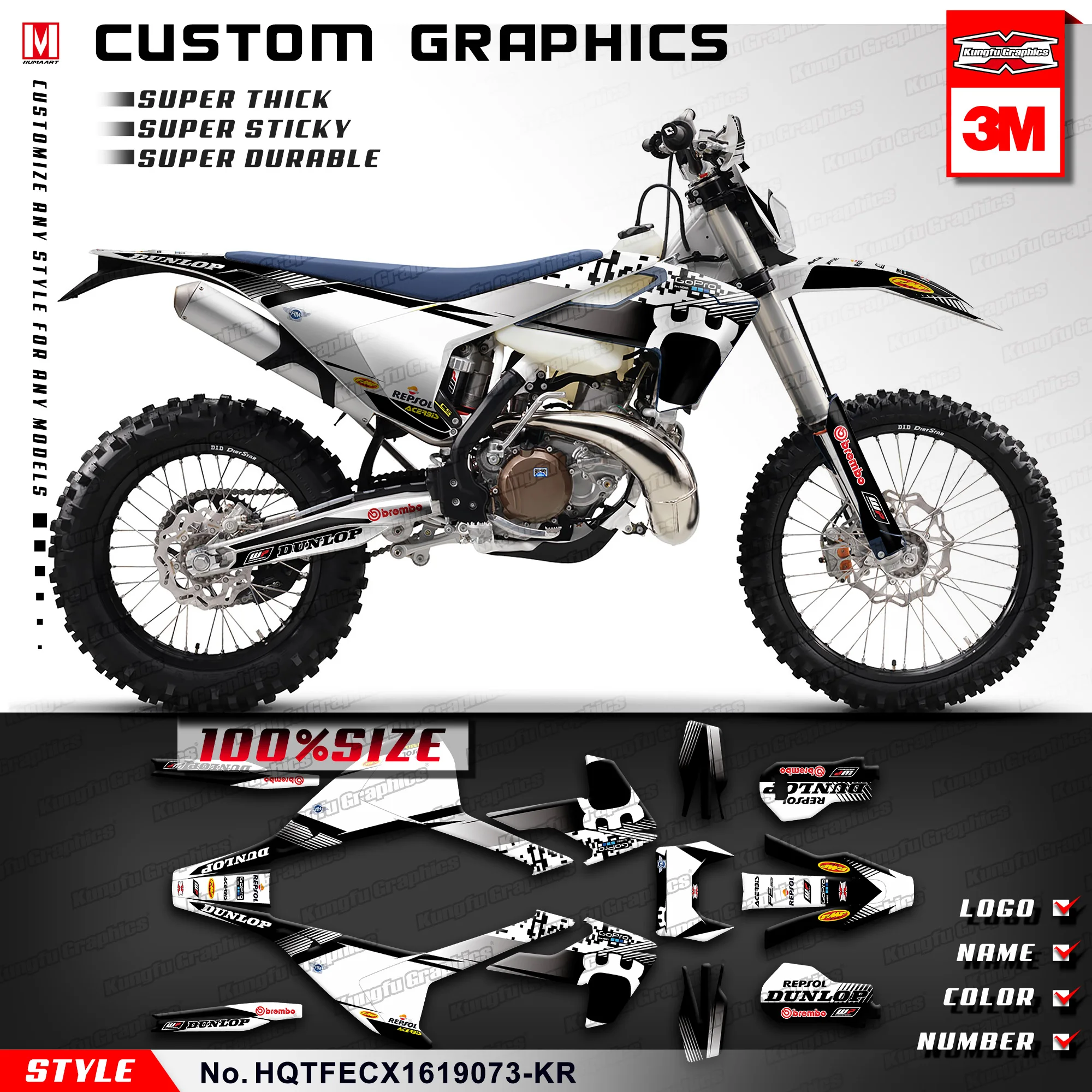 И рисунком кунг-фу Графика стикеры мотокросса винил Обёрточная бумага для TE FE TX FX