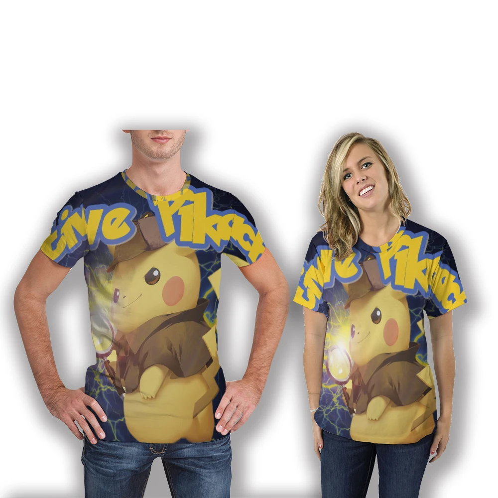 

Pikachu Personality Fashion 3d Printing For Men And Women Summer Short Sleeves Character Breathable Hot Selling Big yards Tops