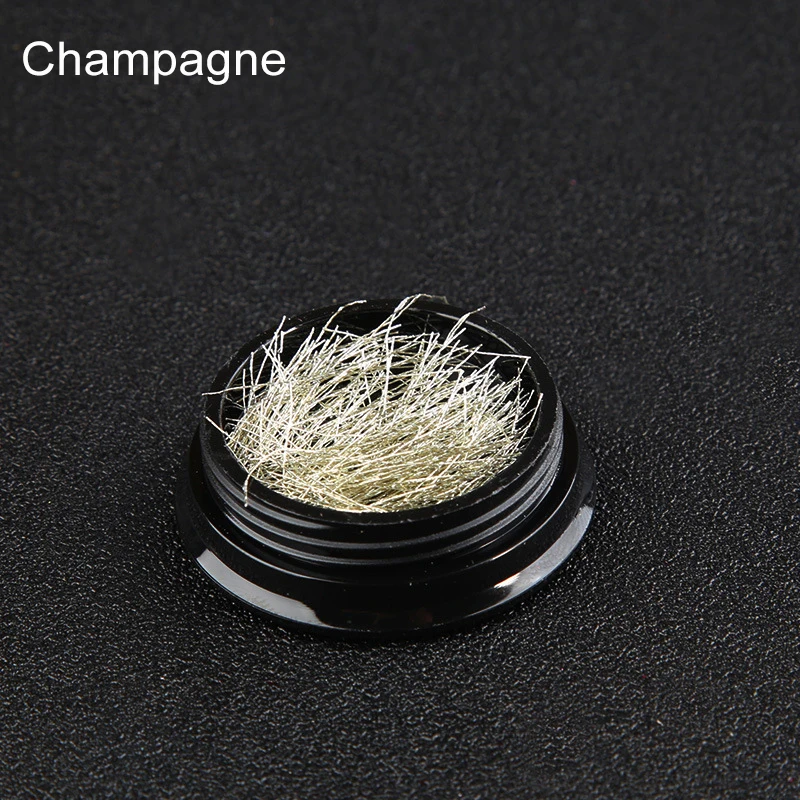 Champagne 1 коробка Многоцветный металлический блеск для ногтей линия для DIY ногтей магазин украшения Золотой Серебряный ноготь линия качество ногтей части для дизайна ногтей - Цвет: Champagne