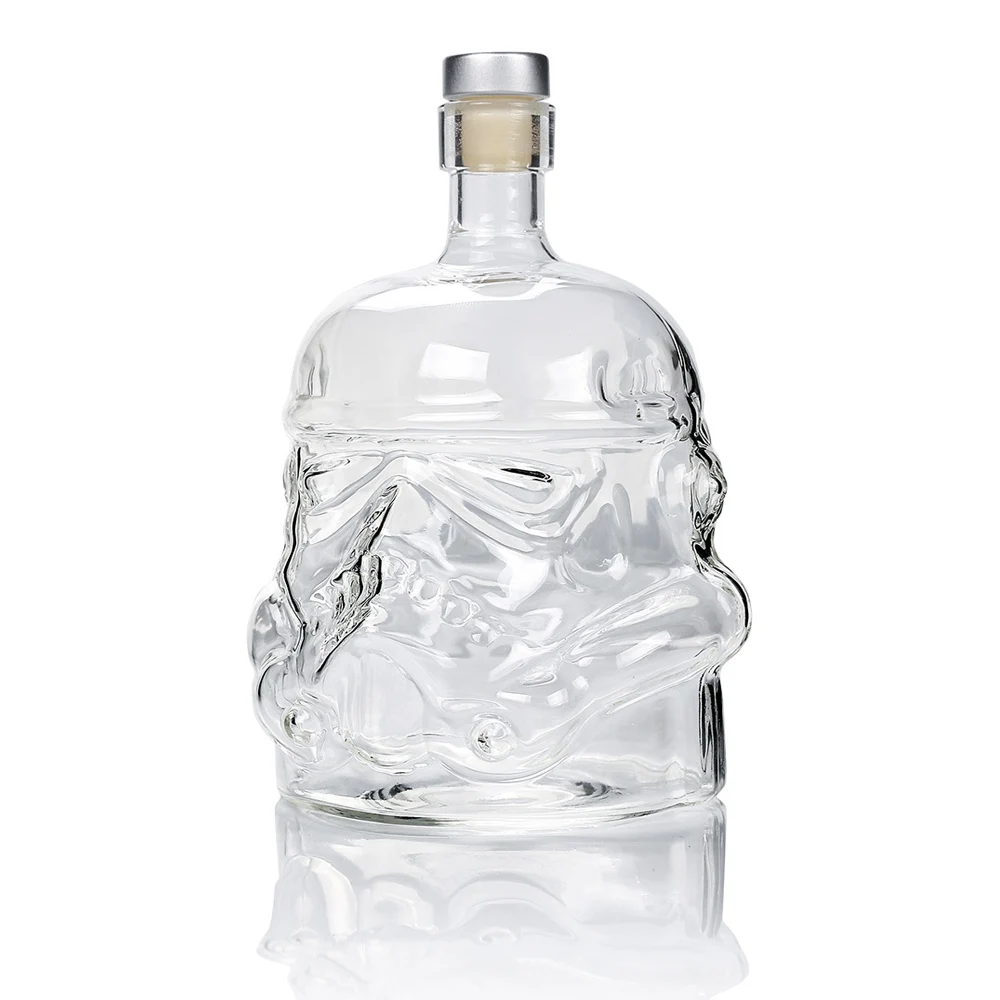 bottle Для 650 мл Звездные войны белый солдат стеклянная бутылка кувшин 150 мл Звездный военный Штурмовик дух Хрустальный винный бокал чашки приборы для напитков - Цвет: bottle