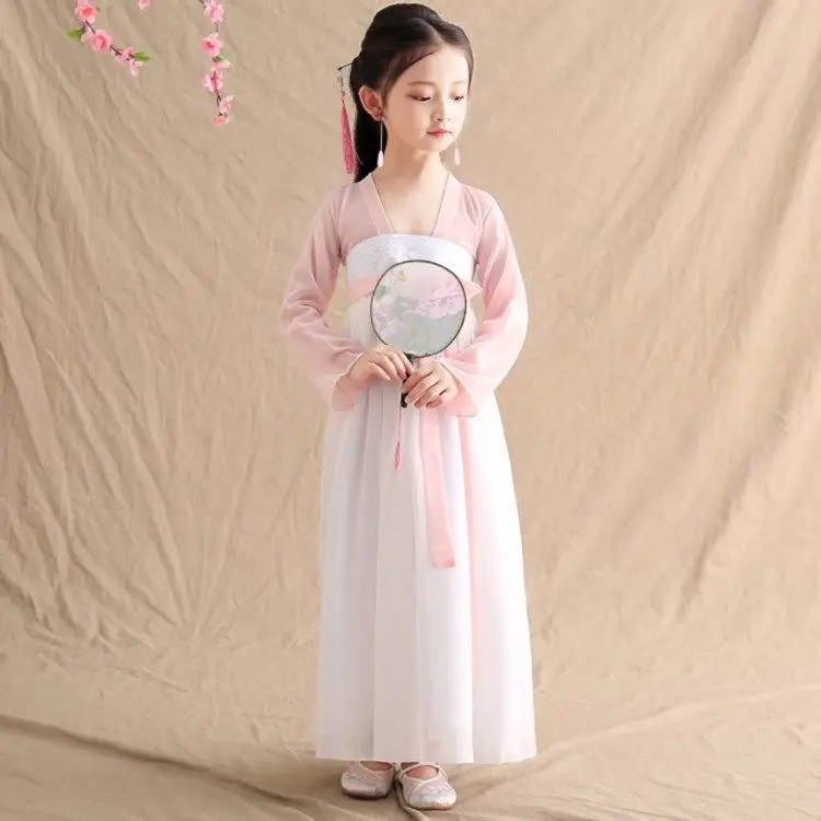 

Детские традиционные танцевальные костюмы, платье принцессы для девочек в стиле древней китайской династии ханьфу Тан, костюм китайской пр...