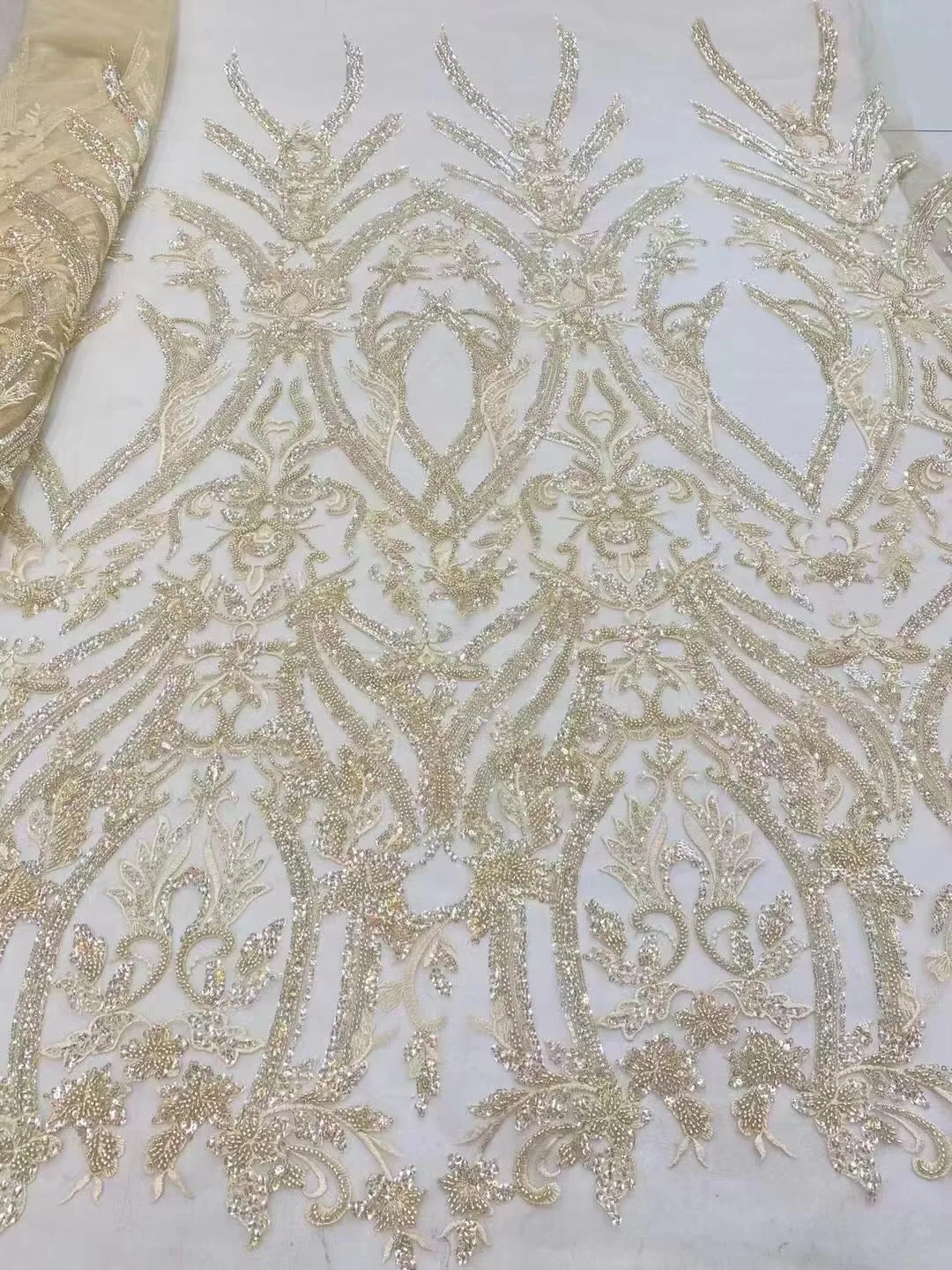 

5 ярдов/партия, кружевная ткань с бисером, ширина 130 см