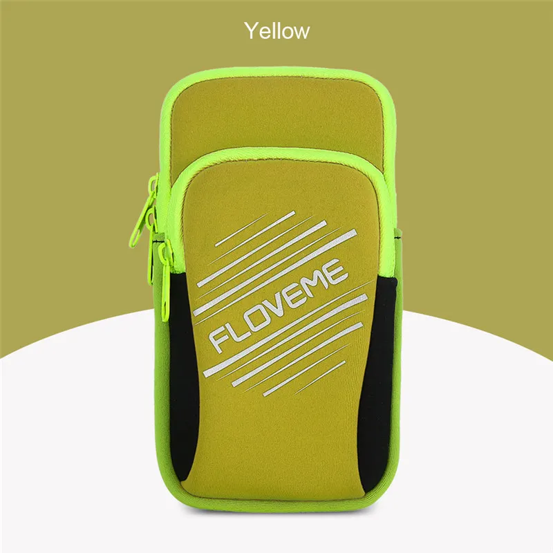 yellow Floveme 5.5 дюймов Универсальный повязки чехол для iPhone 7 6 Plus x Lycra Sport Бег повязку чехол для samsung телефона для Xiaomi huawei - Цвет: yellow