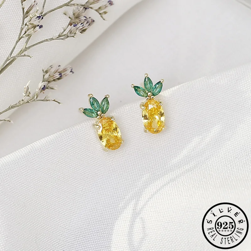 Женские серьги гвоздики из серебра 925 пробы с фианитами|Серьги-гвоздики| |