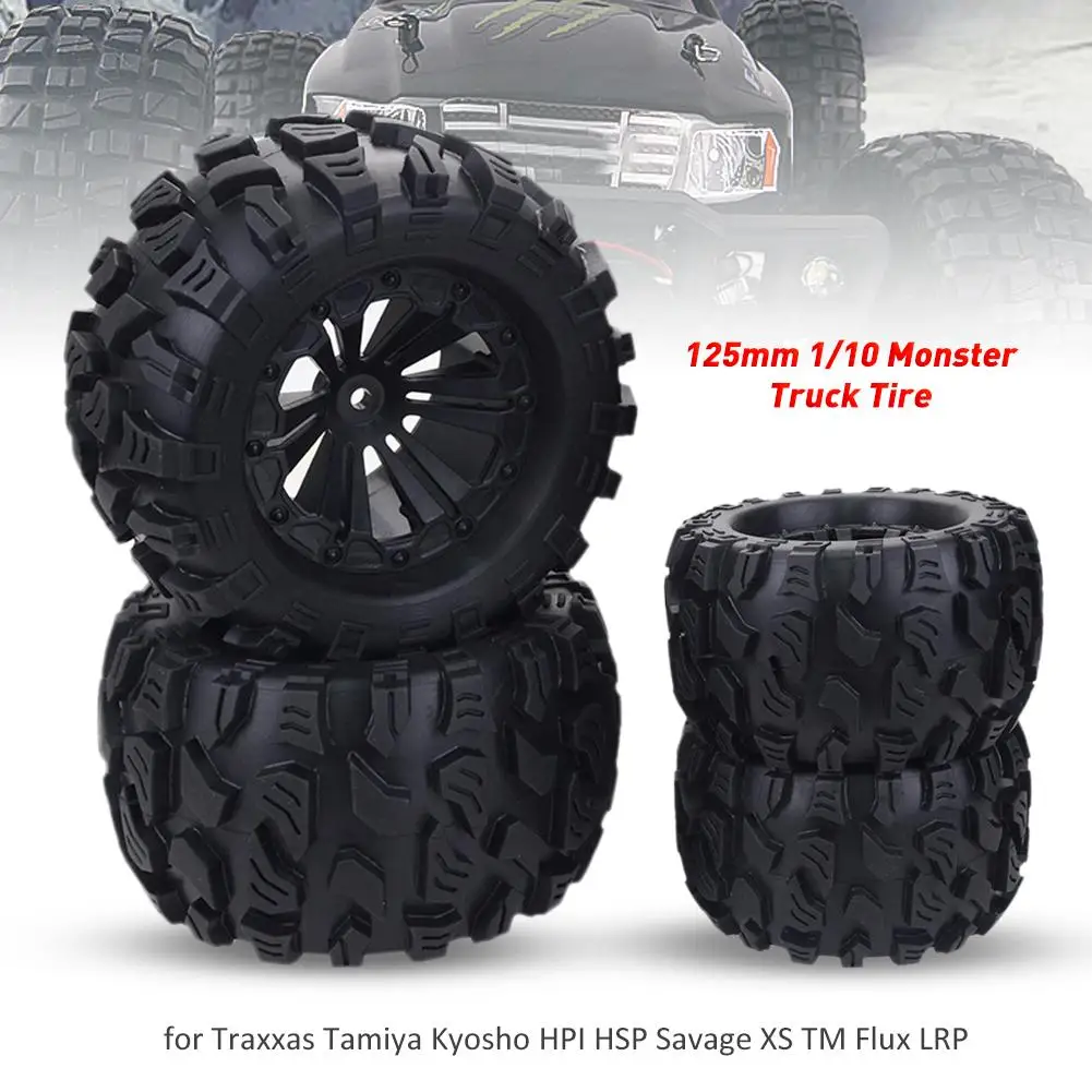 4 шт. 125 мм шестигранные колеса для Monster Truck 1/10 RC внедорожные и 12 Traxxas Tamiya Kyosho HPI HSP Savage