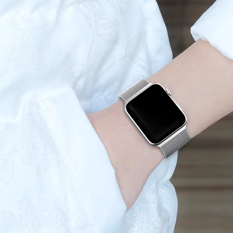 strap for apple watch band 44mm 40mm iwatch band 38mm 42mm stainless steel bracelet magnetic loop apple watch seires 6 5 4 3 se free global shipping