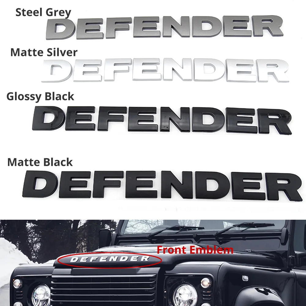 Эмблема с буквами для DEFENDER Offroad, глянцевый черный значок из углеродного волокна, автомобильный Стайлинг, сделай сам, установка Переднего Капота и нижнего багажника, наклейка