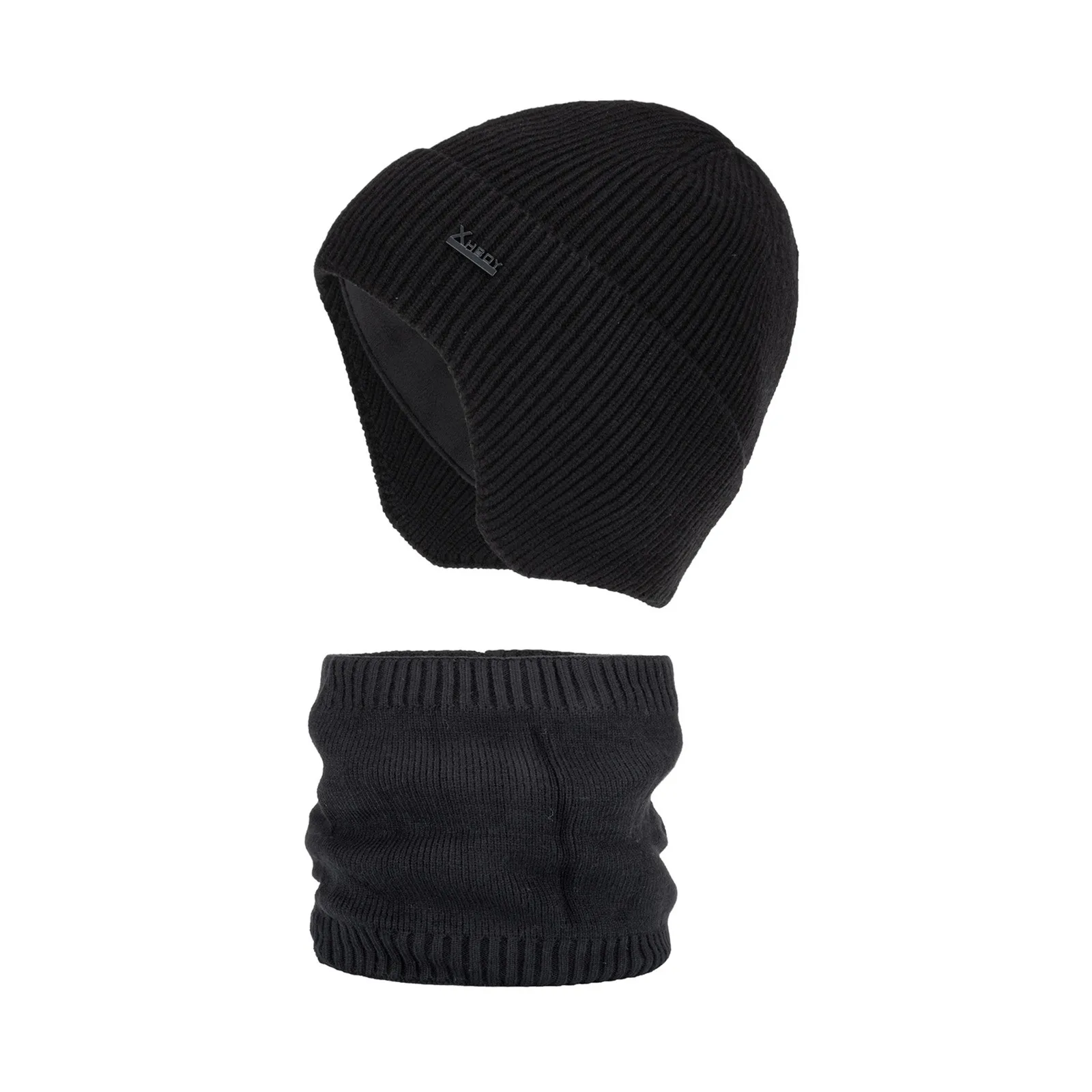 

Bib Hat Peas Scarf Set Plus Velvet Thick Face Caps Women&men Knit Cap Hedging Head Hat Beanie Cap Warm Outdoor Fashion