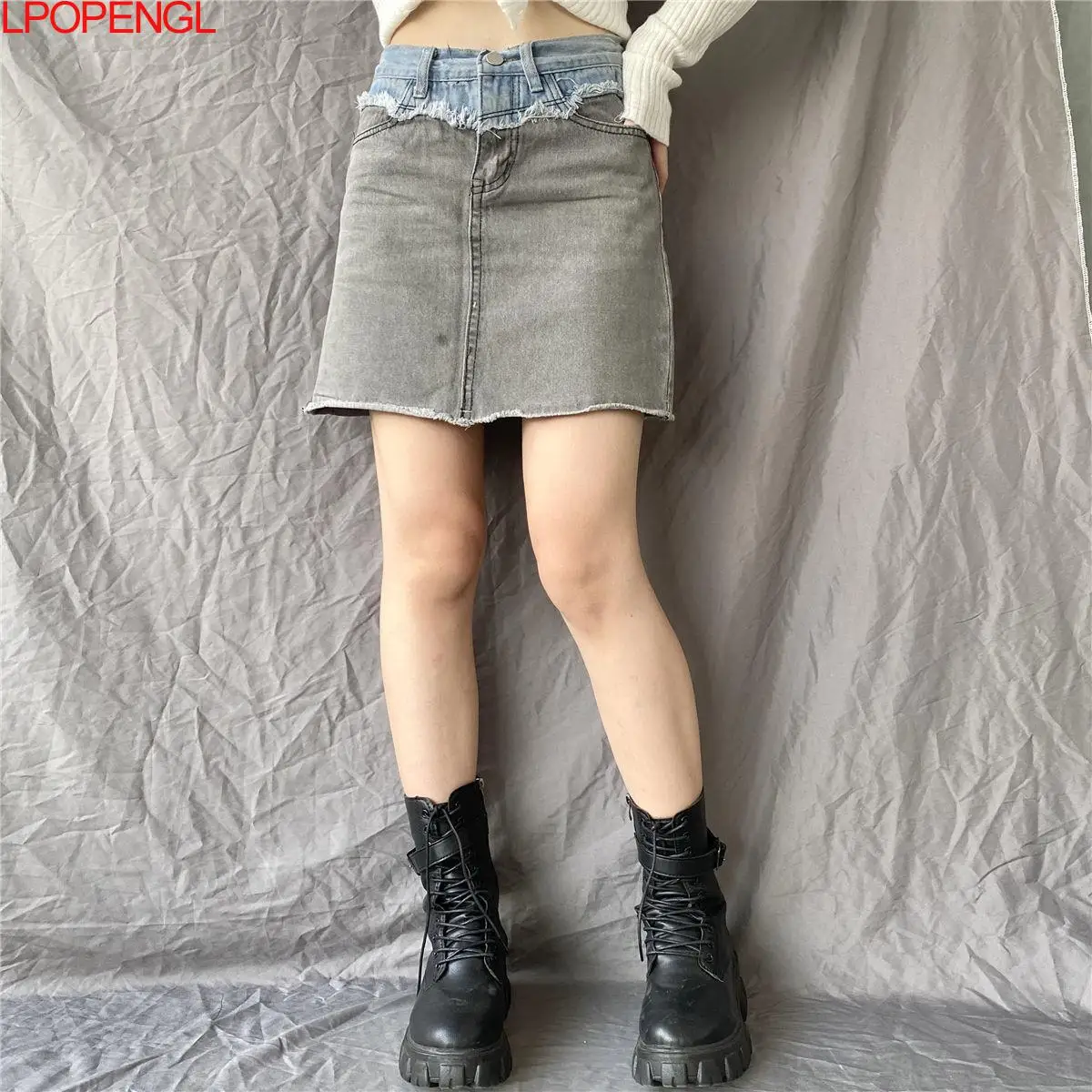 

Spring New Women's Skirt High Waist Straight Dress Korean Style College Wind Bag Hip Sexy Jean Design Short Skirt 2021 Y2k