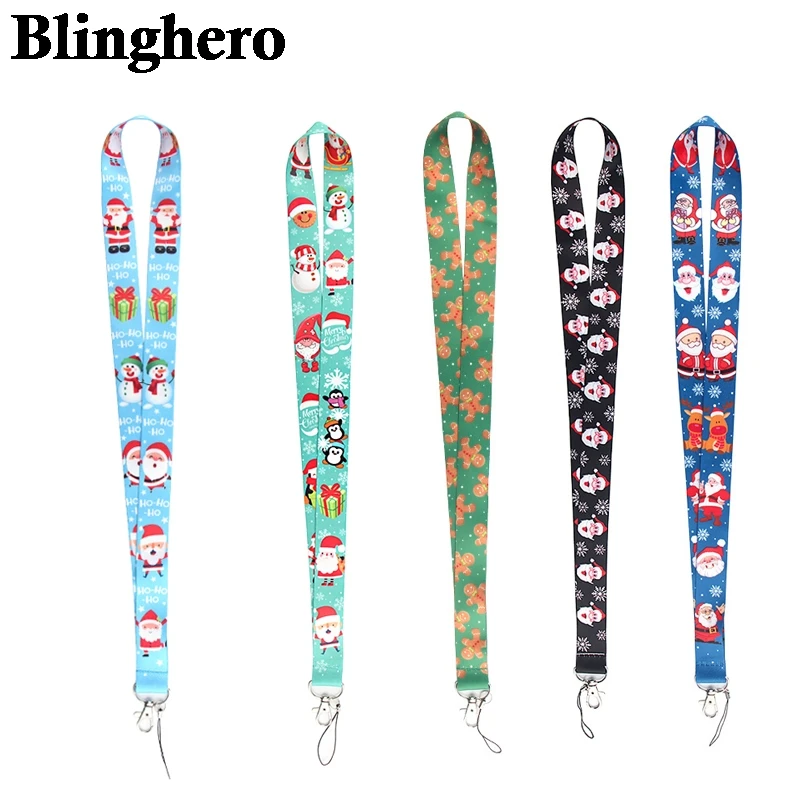 CA484 Санта Клаус Рождественский ремешок на шею для ключей ID карты телефон ремни USB
