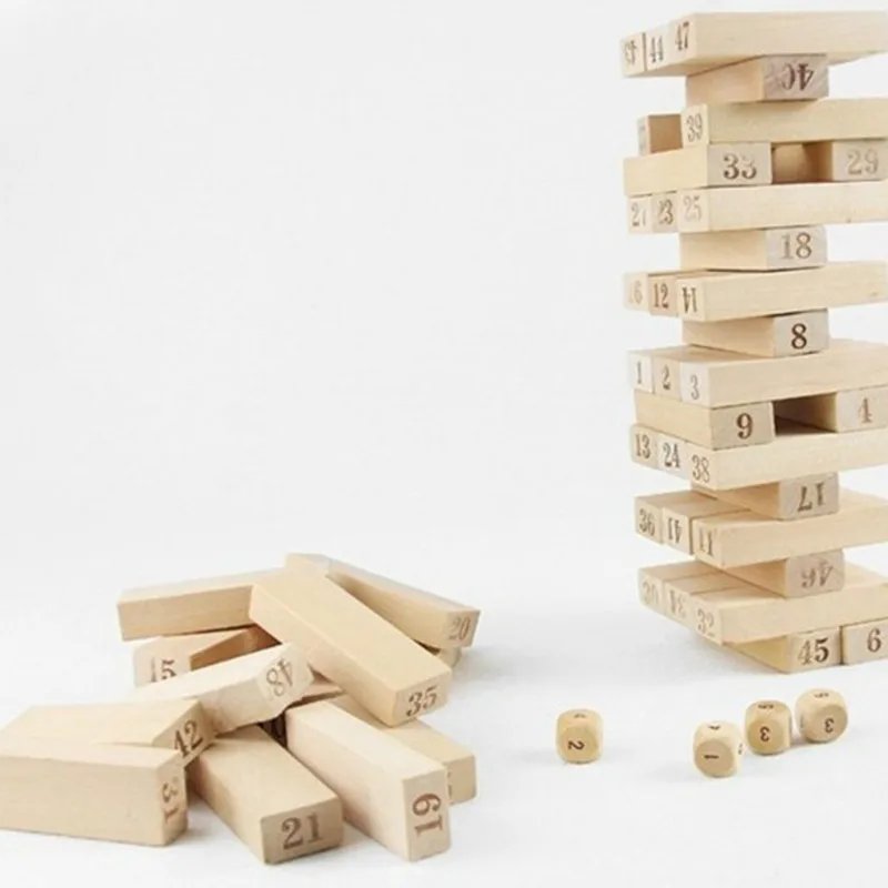 

Creative Novel Wooden Digital Jenga Building Block Brain Game Toy Fashion Children Entertainment Intelligence Interaction Toys