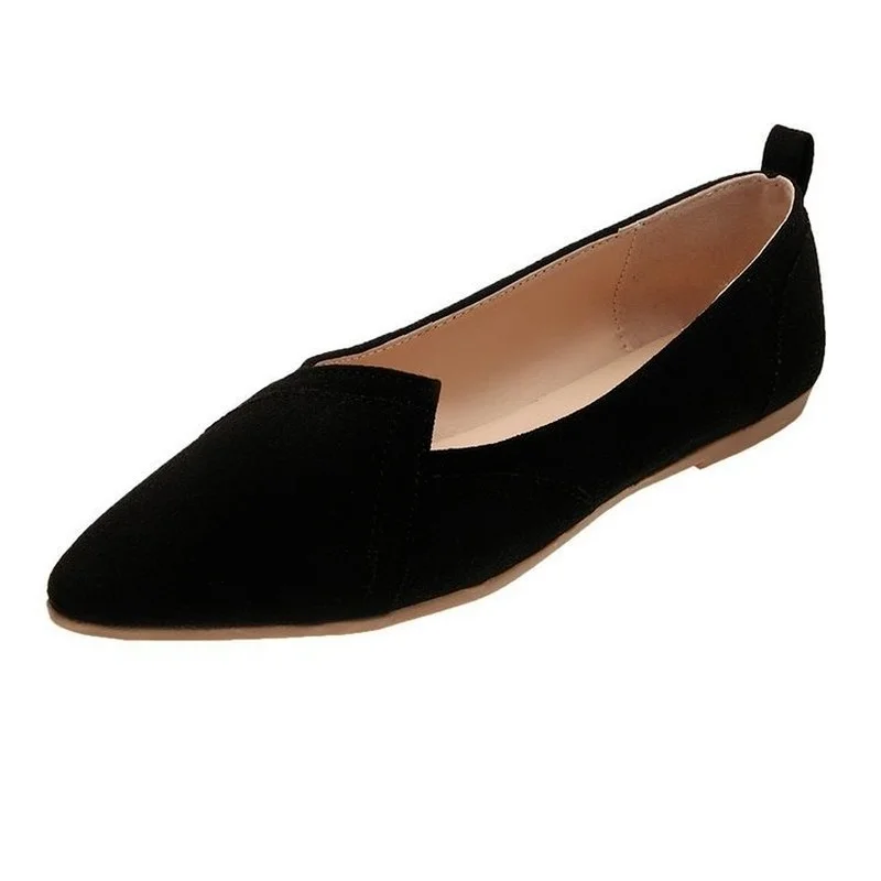 

LEOSOXS 2021 New Woman Flats Shoes Pointed-Toe Female Casual Shoes Comfort Flat Loafers Shoes Plus Size Fashion Shallow Spring