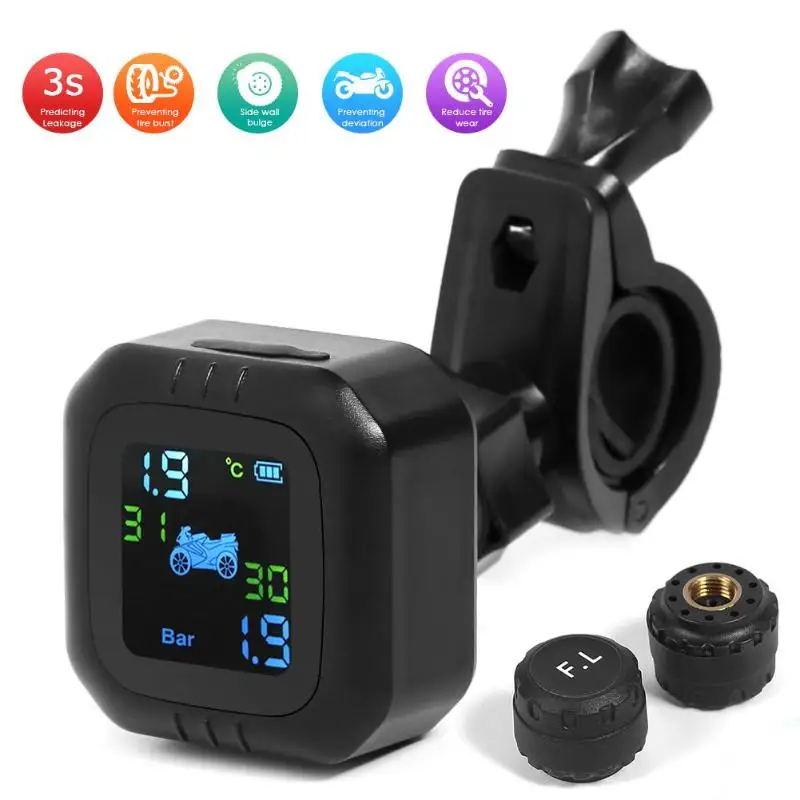 Система контроля давления в шинах TPMS для мотоцикла беспроводной ЖК дисплей