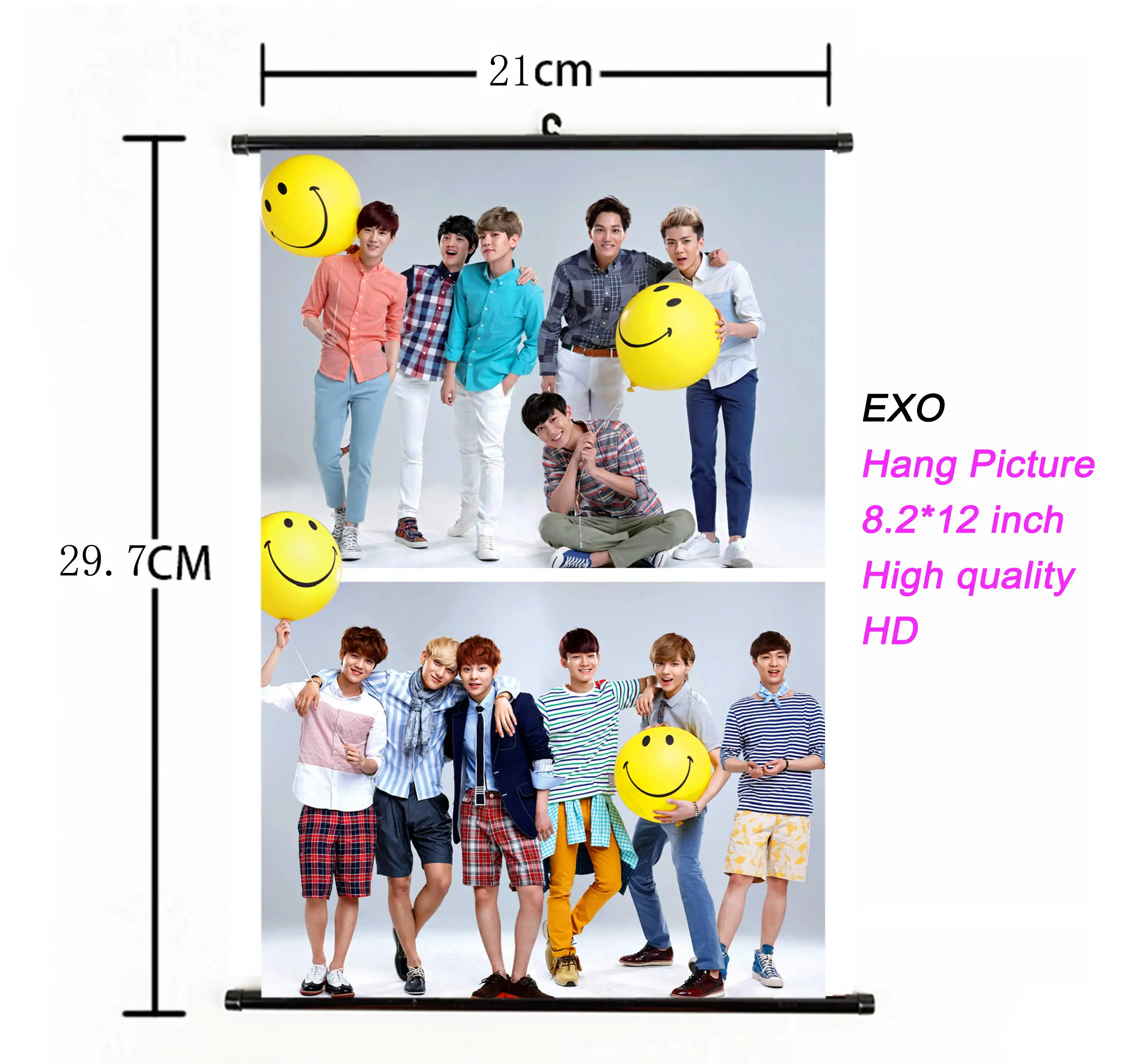 K-pop EXO альбом Висячие картины фото плакат Kpop EXO Висячие Плакаты для фанатов Коллекция подарков ткань 21*30 см Высокое качество