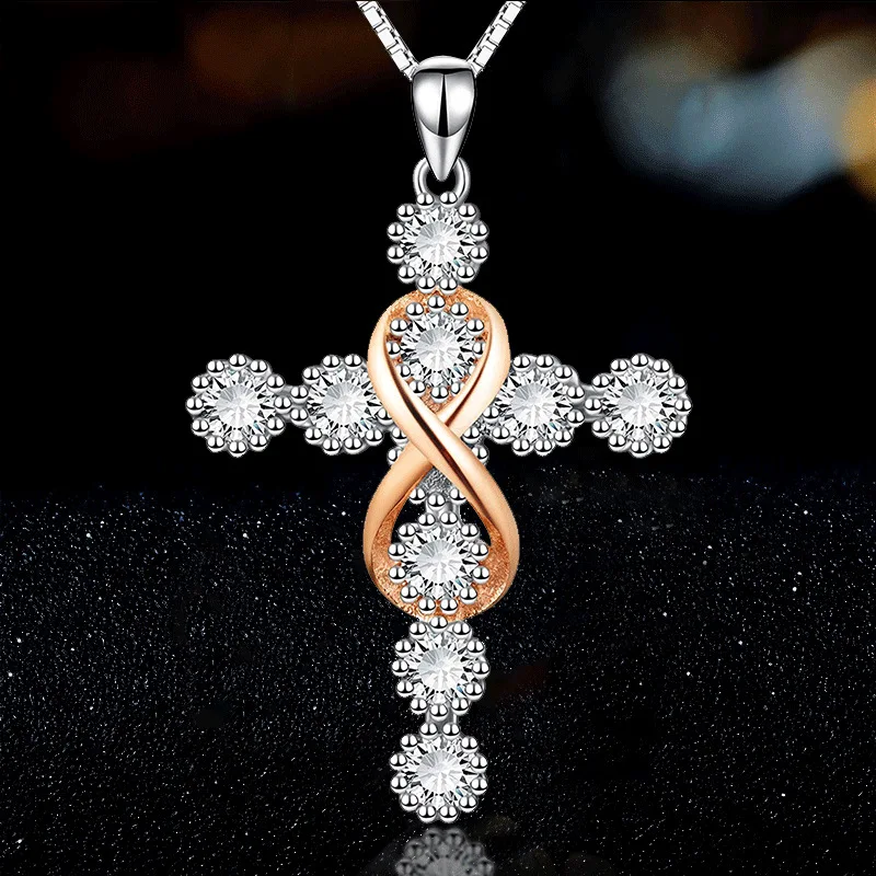 

Романтическое простое изысканное ожерелье Megin D из сплава с крестом из страз для женщин, влюбленных, матерей, друзей, модный дизайн, подарочн...
