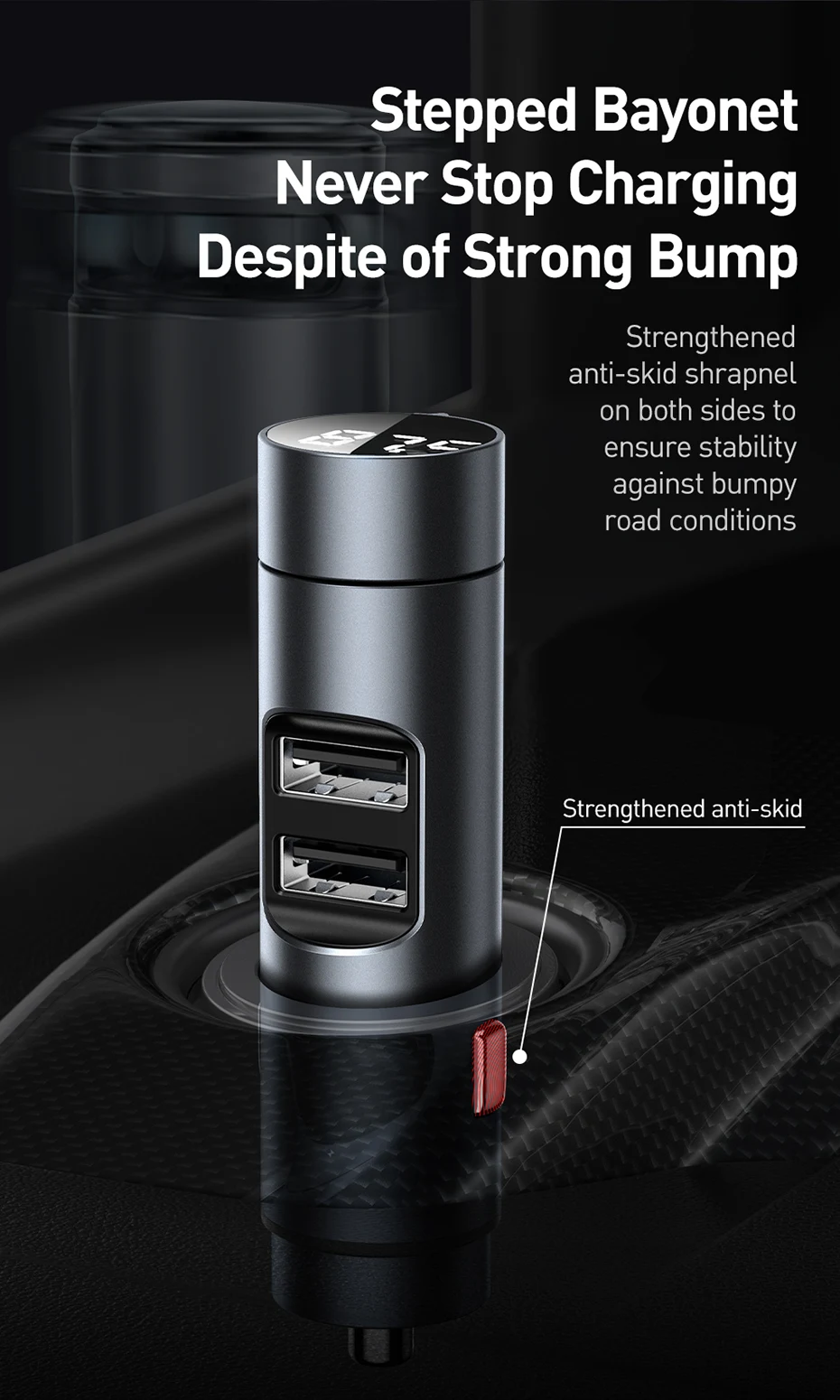 Baseus автомобильное зарядное устройство Bluetooth беспроводной fm-передатчик двойной USB зарядное устройство для телефона Handsfree Bluetooth MP3 плеер для iPhone XS samsung
