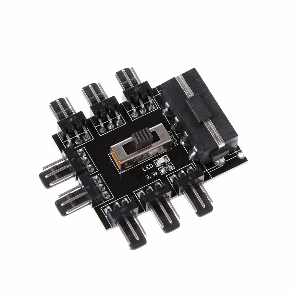 2 уровня скорости ПК IDE Molex от 1 до 8 Way разделитель охлаждающий вентилятор