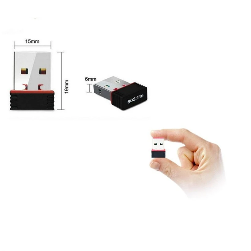 Прямая поставка мини USB 2 0 802.11n 150 Мбит/с Wifi сетевой адаптер для Windows Linux ПК