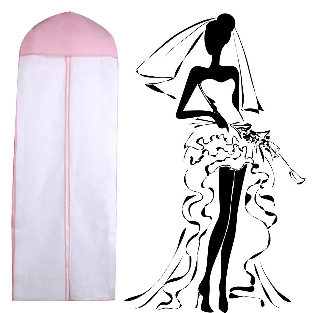 

1Pc S/L Non-woven Fabric Breathable Dustproof Wedding Prom Dress Gown Garment Clothes Cover Dustproof Storage Bag