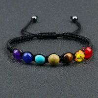 7 chakra charms rock bracelets for men women diffuser chain ethnic handmade knot rope buddha bracelets yoga paryer jewelry gifts