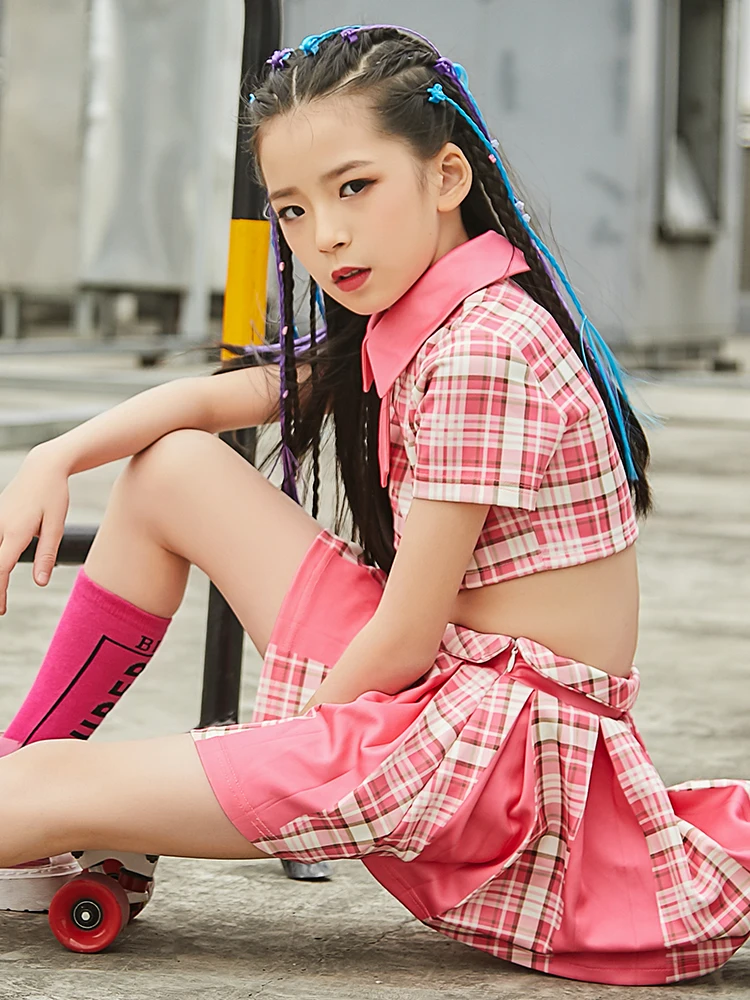Детский костюм в стиле хип-хоп для девочек в Корейском стиле с коротким рукавом от AliExpress RU&CIS NEW