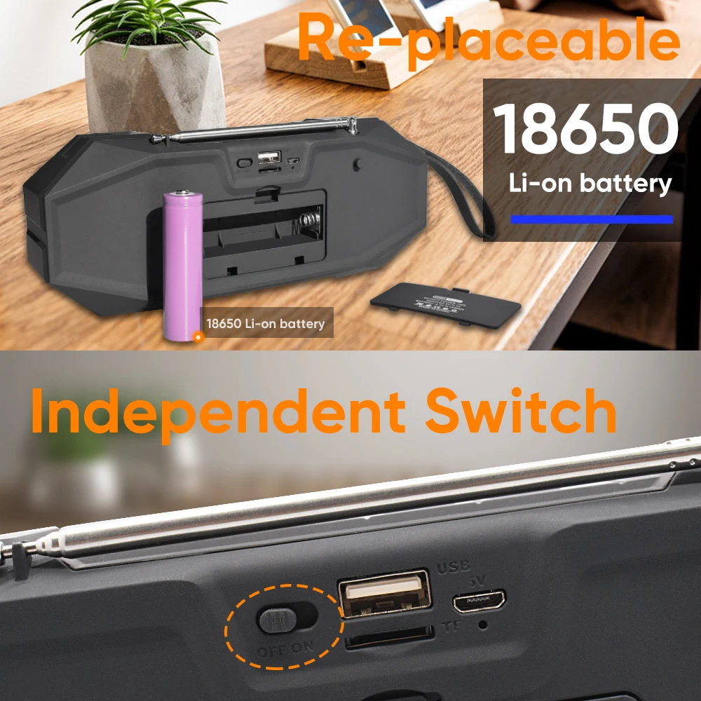 Deelife Bluetooth динамик с fm-радио приемником стерео беспроводной BT 5 0 TWS Портативная