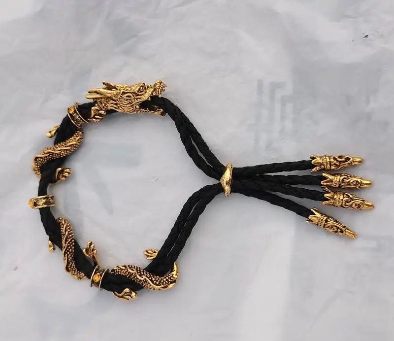 Новое поступление 2020 винтажный античный золотой браслет с драконом для мужчин и