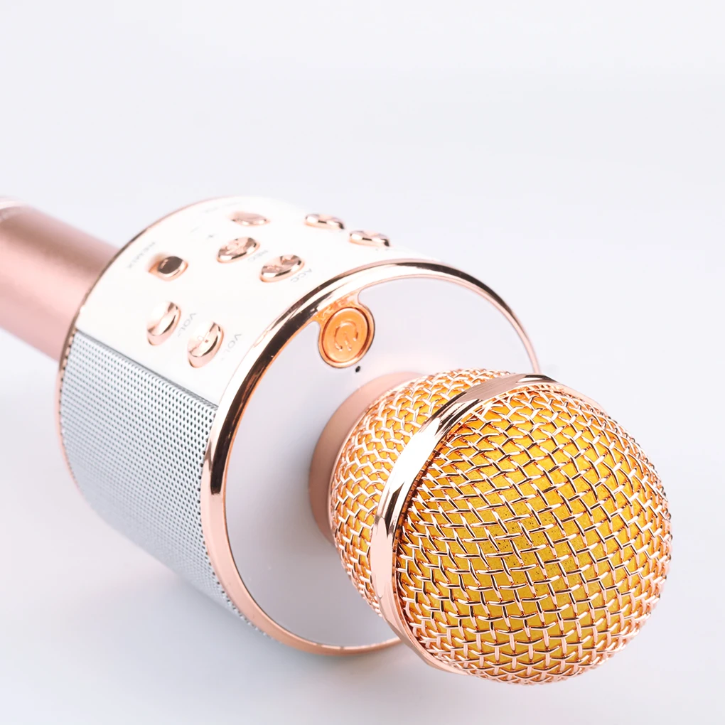WS858 профессиональный Bluetooth беспроводной микрофон динамик ручной микрофон караоке микрофон KTV музыкальный плеер для вокала, с рекордером
