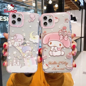 Sanrio Melody Gemini Cute Phone Case for iPhone13 13Pro 13Promax 12 12Pro Max 11 Pro X XS MAX XR 7 8 Plus Cover