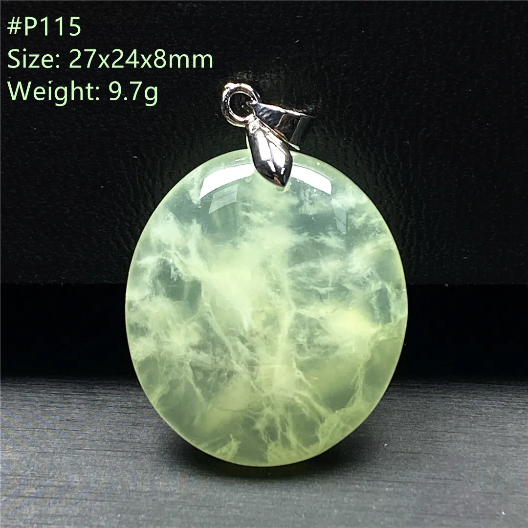 Top Natural Green Prehnite Pendant Jewelry For Women Lady Man Healing Love Gift Crystal Beads Reiki Gemstone Silver Stone AAAAA | Украшения