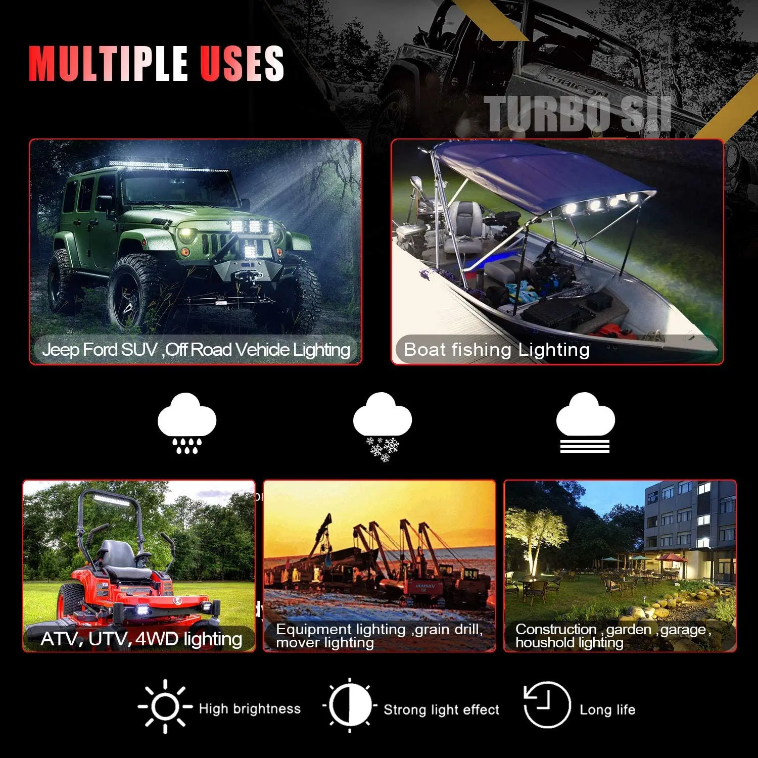 

4Pcs 4 Inch LED Work Light Bar 48W Flood Beam Driving Fog Lights Cube Pods Rear Bumper Roof Rack Fit ATV Pick up Trucks Off Road