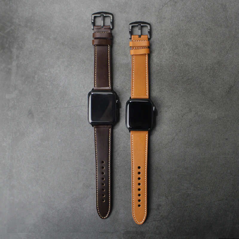 

For apple watch 5 4 42mm 44mm High Quality Genuine Leather watchbands For apple series1 2 3 Bracelet iwatch 38mm 40mm watch band