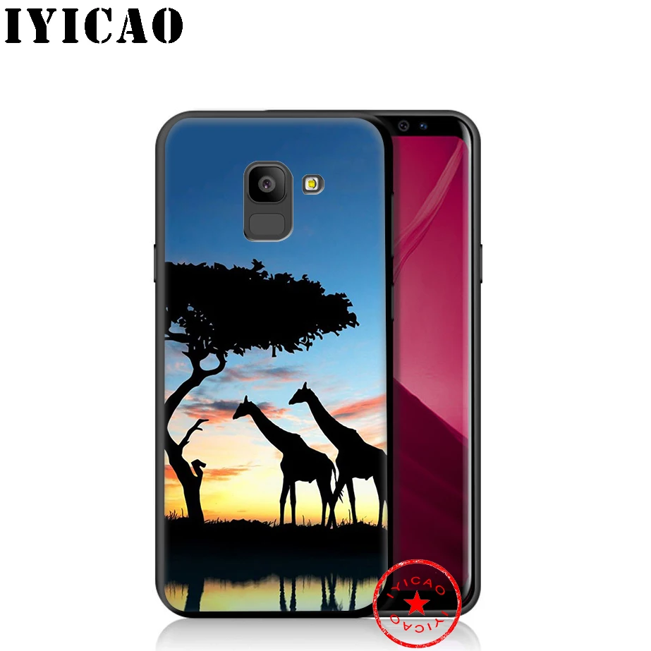 IYICAO жирафа животных Fanny мягкий чехол для телефона samsung Galaxy A9 A8 A7 J6 A6 плюс 2018 A5 A3 2016