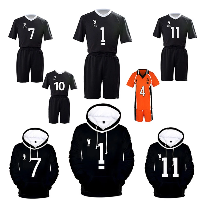 

New Sportswear T-shirt Haikyuu Cosplay Costume Karasuno High School Volleyball Club Hinata Shyouyou Sportswear Jerseys Uniform