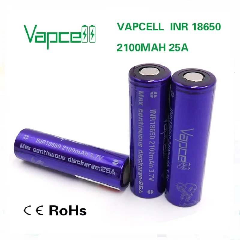 1 доллар купон Vapcell origianl 18650 Аккумулятор 2100mah 25A литий-ионный аккумулятор 3 7 батареи