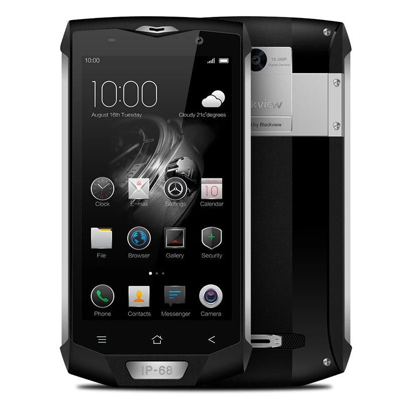 Серебристый Blackview BV8000 Pro IP68 водонепроницаемый смартфон 6 ГБ+ 64 ГБ Восьмиядерный Android 7,0 5," FHD мобильный телефон 16,0 Мп 4G gps wifi мобильный телефон - Цвет: Серебристый