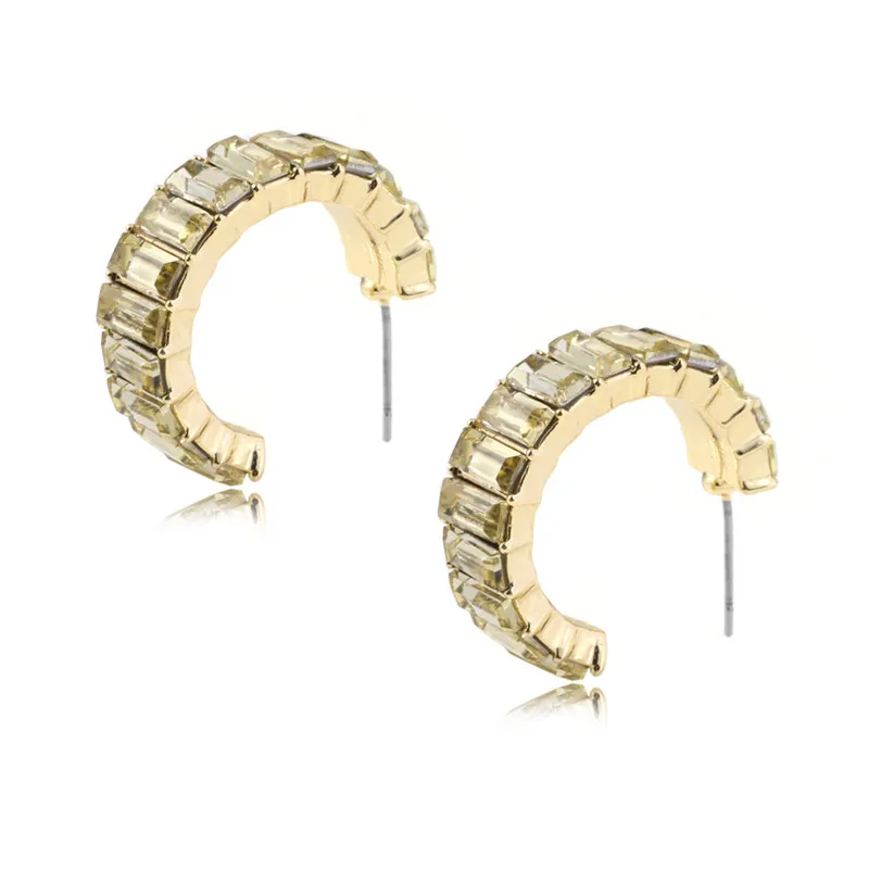 C0114 KOMi Bohemia 12 Colors Style Stud Earrings Rhinestone Crystal Sparkling Alloy Stud Earrings for Women Party Jewelry Gift C0104 - Окраска металла: C0114