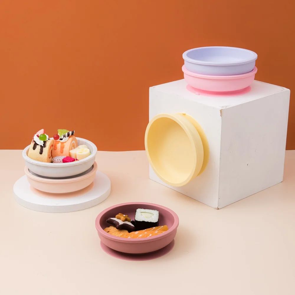 

Baby Silicone Feeding Bowl Tableware set BPA Free Food Grade Large Plates Bowl Bib Fork Spoon Feeding Cup Set Baby Kids Supplies