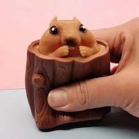 evil squirrel toys squeeze decompression funny tree stump cartoon animal anti stress relief soft interesting squishy adult gifts