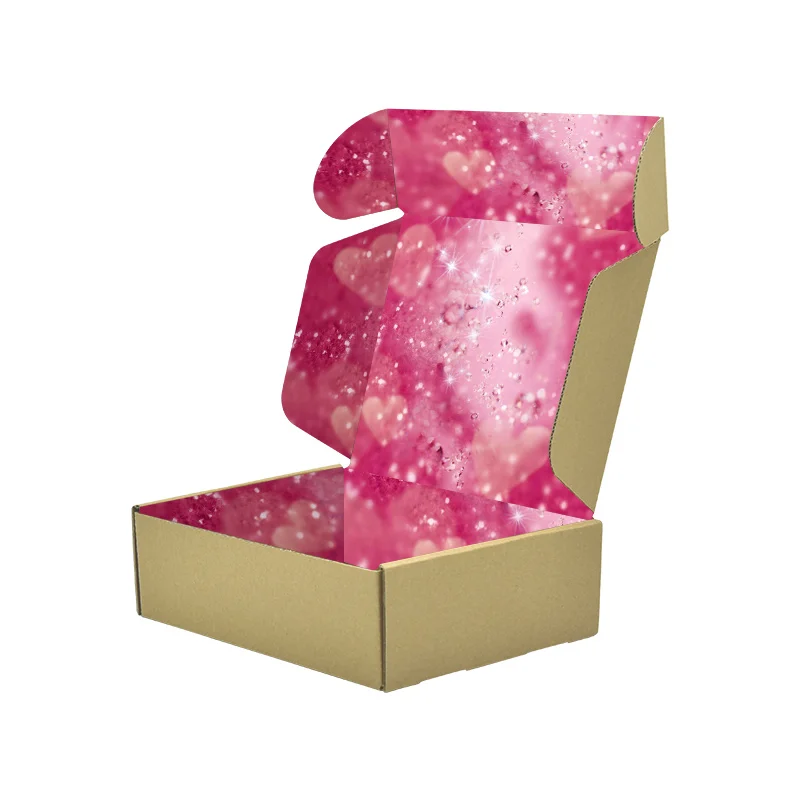 Пользовательский логотип простой розовый картон гофрированная бумага почтовые