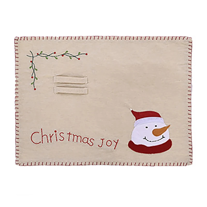 Льняная салфетка с рисунком рождественского элемента столовый коврик