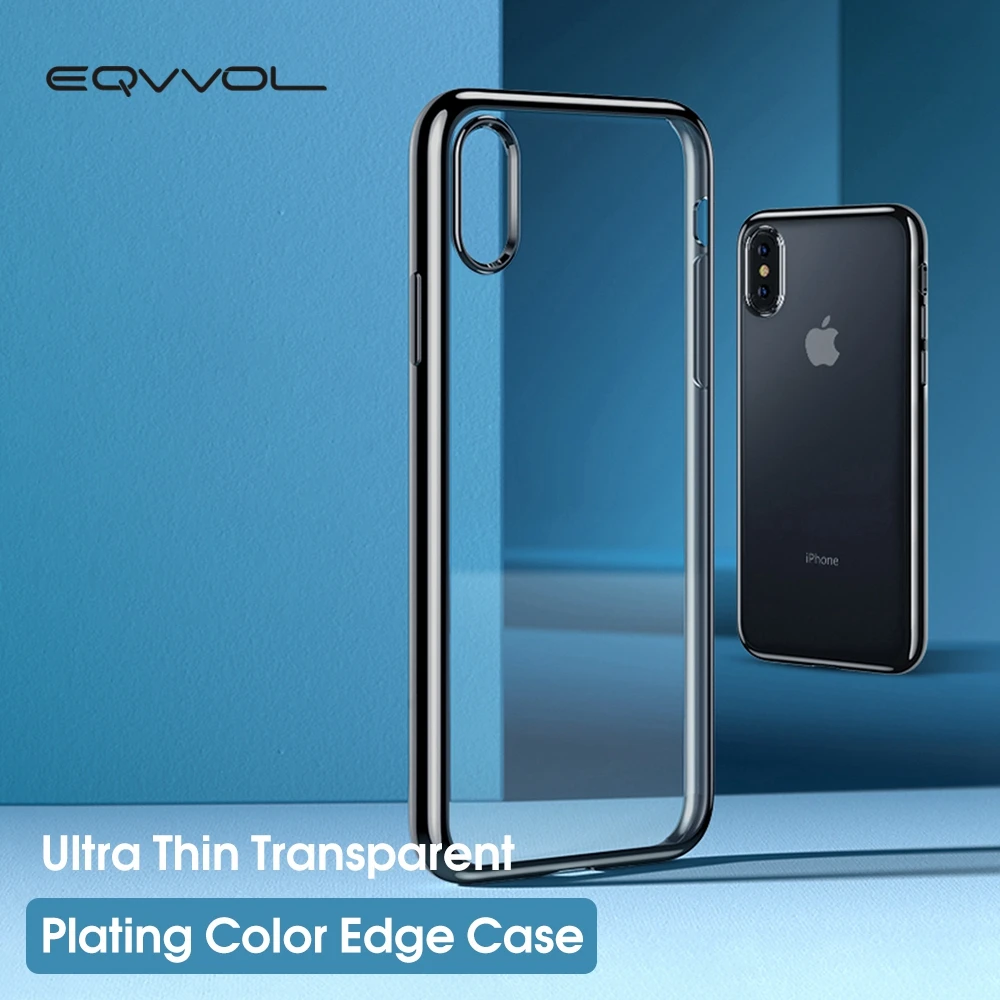 Eqvvol прозрачный мягкий ТПУ чехол для iPhone MAX XS XR X ультра тонкий 8 7 Plus 6 6s 5s 5 11 Pro Чехол