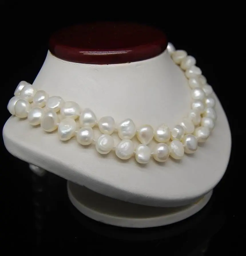 

32" Long 8-9MM White Color Irregular pearl necklace