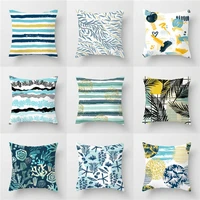 trendy plant leave pattern pillow case home sofa decor polyester waist throw cushion cover 18