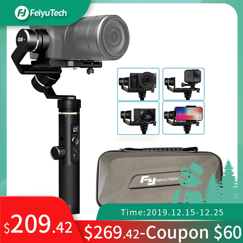 FeiyuTech Feiyu G6 Plus 3-Axis ручка брызг карданный Стабилизатор Для беззеркальных карман Камера экшн-Камеры GoPro Hero 6 5 смартфон