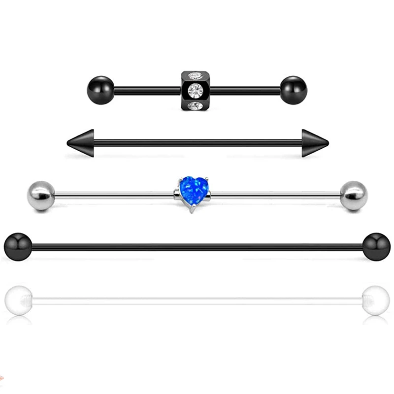 14 г нержавеющая сталь Промышленная Штанга хрящевая спираль раковины серьги для
