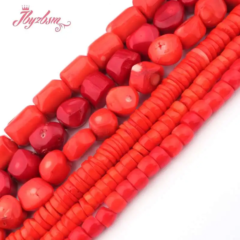 Естественных коралловых Freefrom Heishi красного и оранжевого цвета бусины Свободные